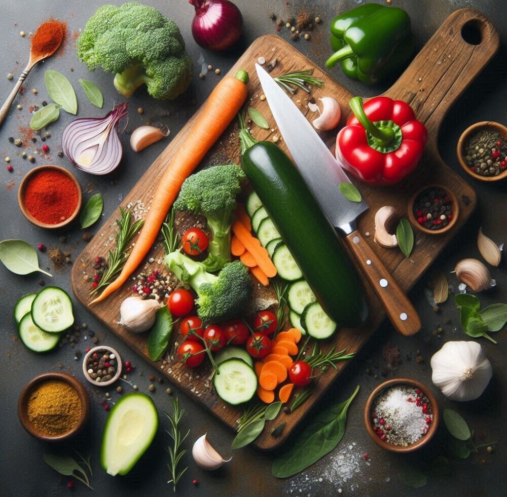 Veggies on a cutting board